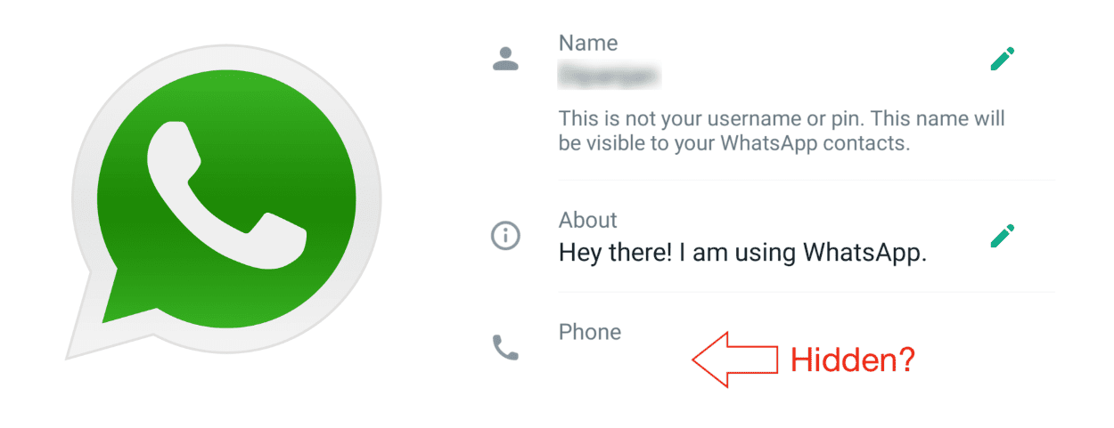 does whatsapp hide your phone number