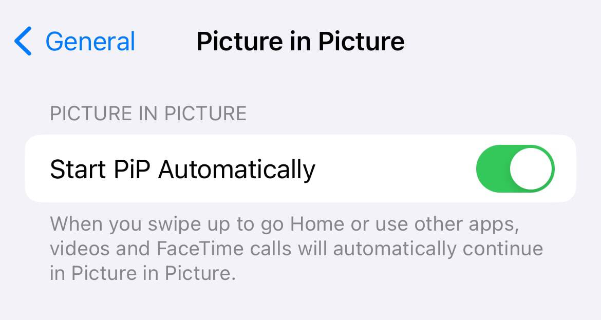 Check Your iPhone’s PiP Settings