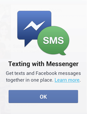 Facebook messenger sms integration