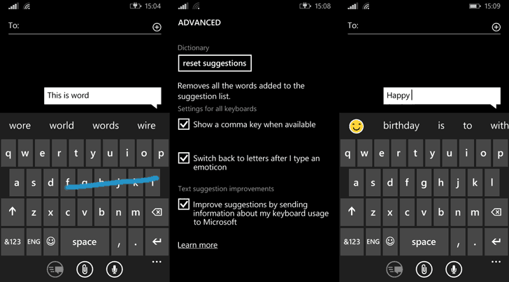 Keyboard enhancements on Windows Phone 8.1