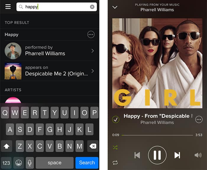 On-demand music on Spotify without premium account - iPhone, Android