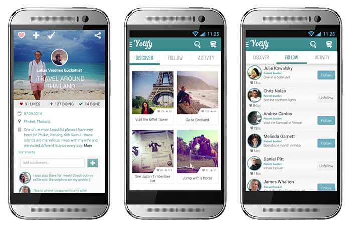Bucket list app Yolify makes you plan and capture your life goals