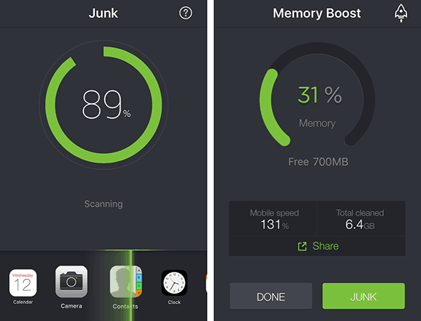 Clean up iOS junk files using third-party app