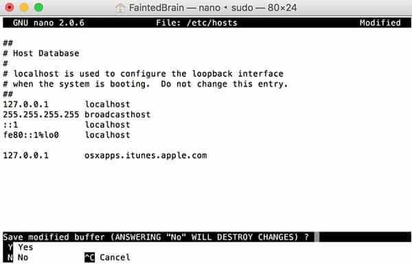 Editing hosts file on Mac - macOS