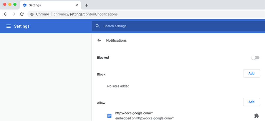 Stop websites from asking to show notifications on Chrome