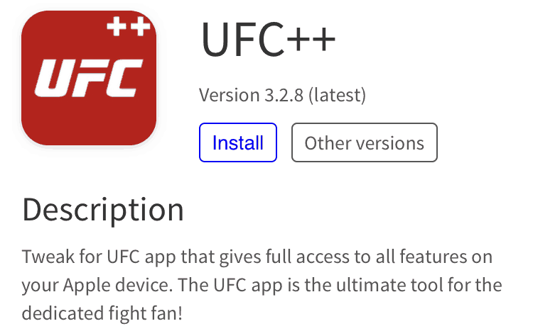 Install UFC++ on iOS (iPhone, iPad) without jailbreak