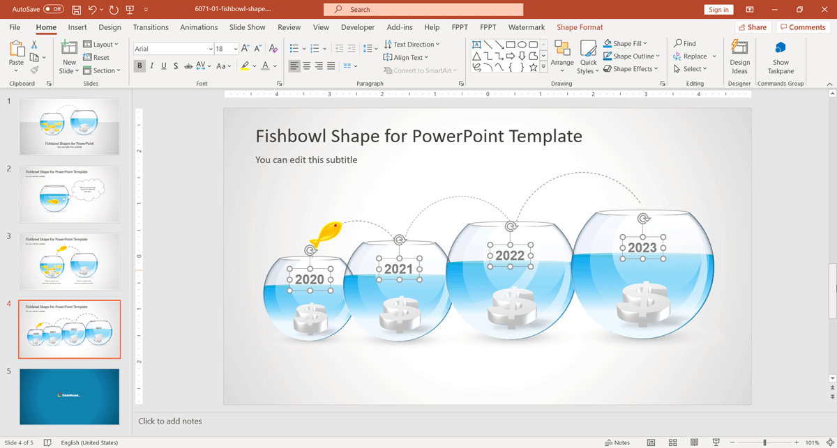 Fishbowl Shape for PowerPoint by SlideModel
