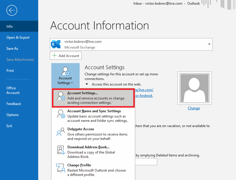 MS365 File-Account Settings - Fix Corrupted Microsoft Outlook Storage