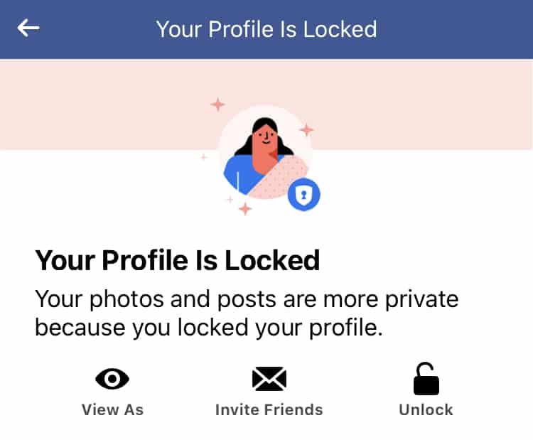 Lock Facebook Profile on iPhone, iPad