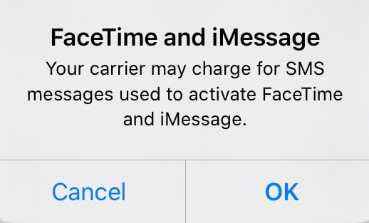 Disable iMessage FaceTime activation prompts