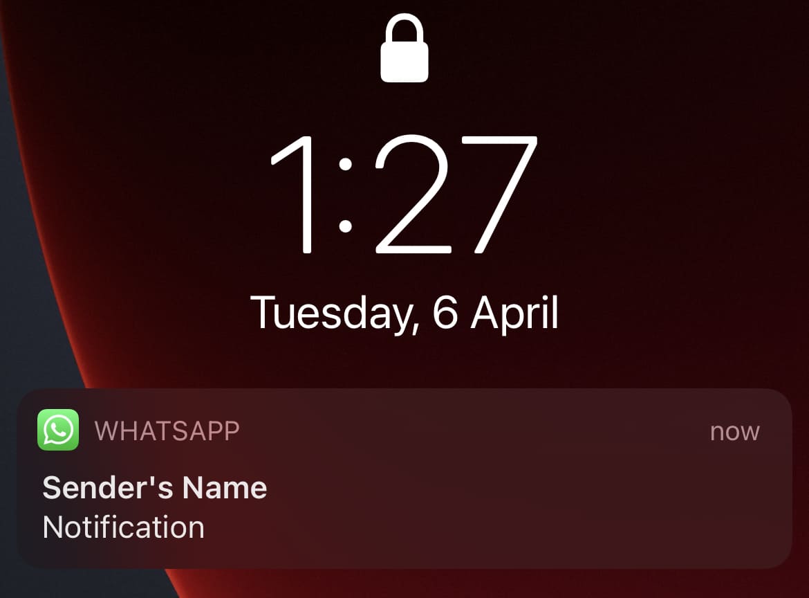 How to hide WhatsApp notification content on iPhone