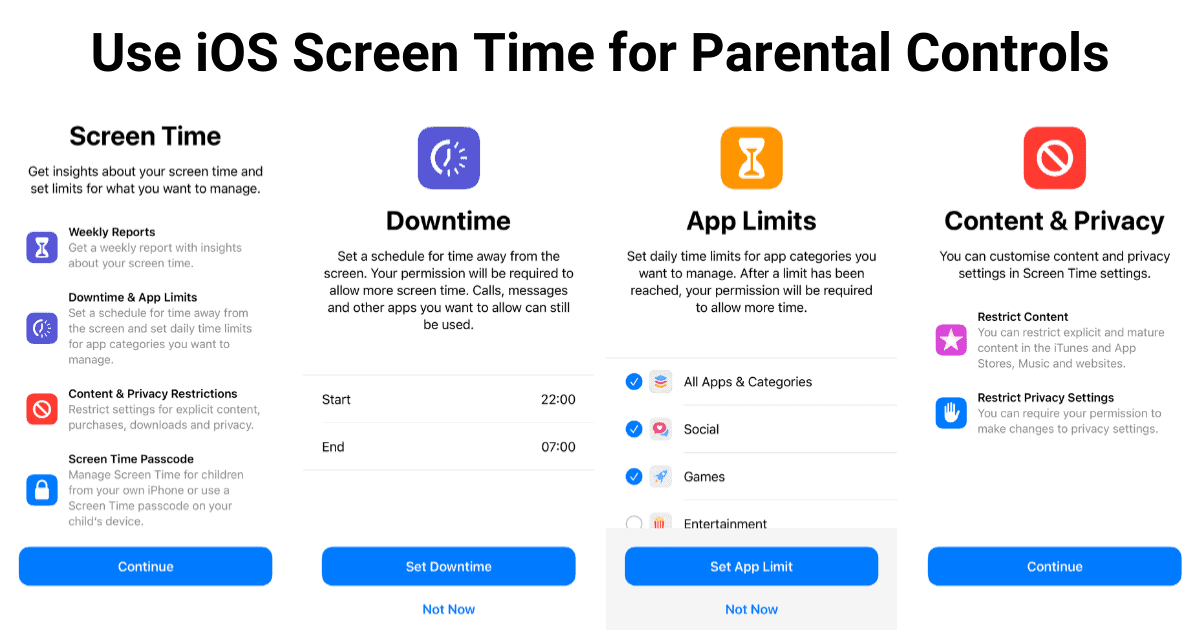 Parental setting outlet on iphone