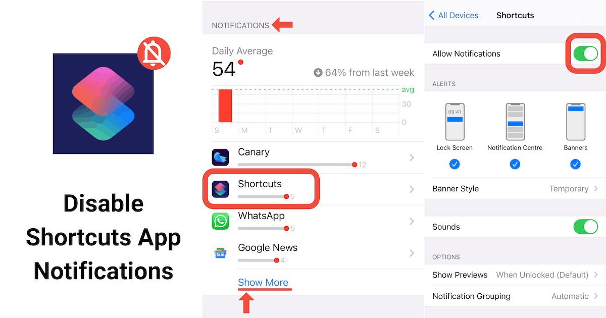 Disable Shortcuts App Notifications - iPhone, iPad