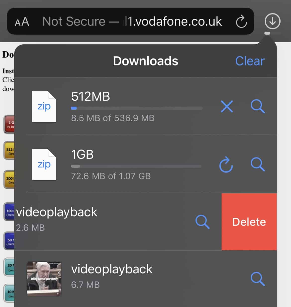 Safari Download Manager on iOS, iPadOS