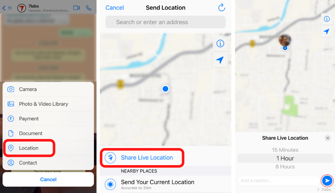 Locate family members on iPhone, Android - Share Live Location WhatsApp