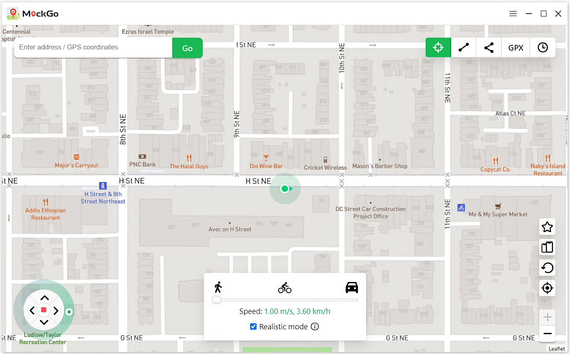 Fake location using MockGo iPhone GPS Spoofer