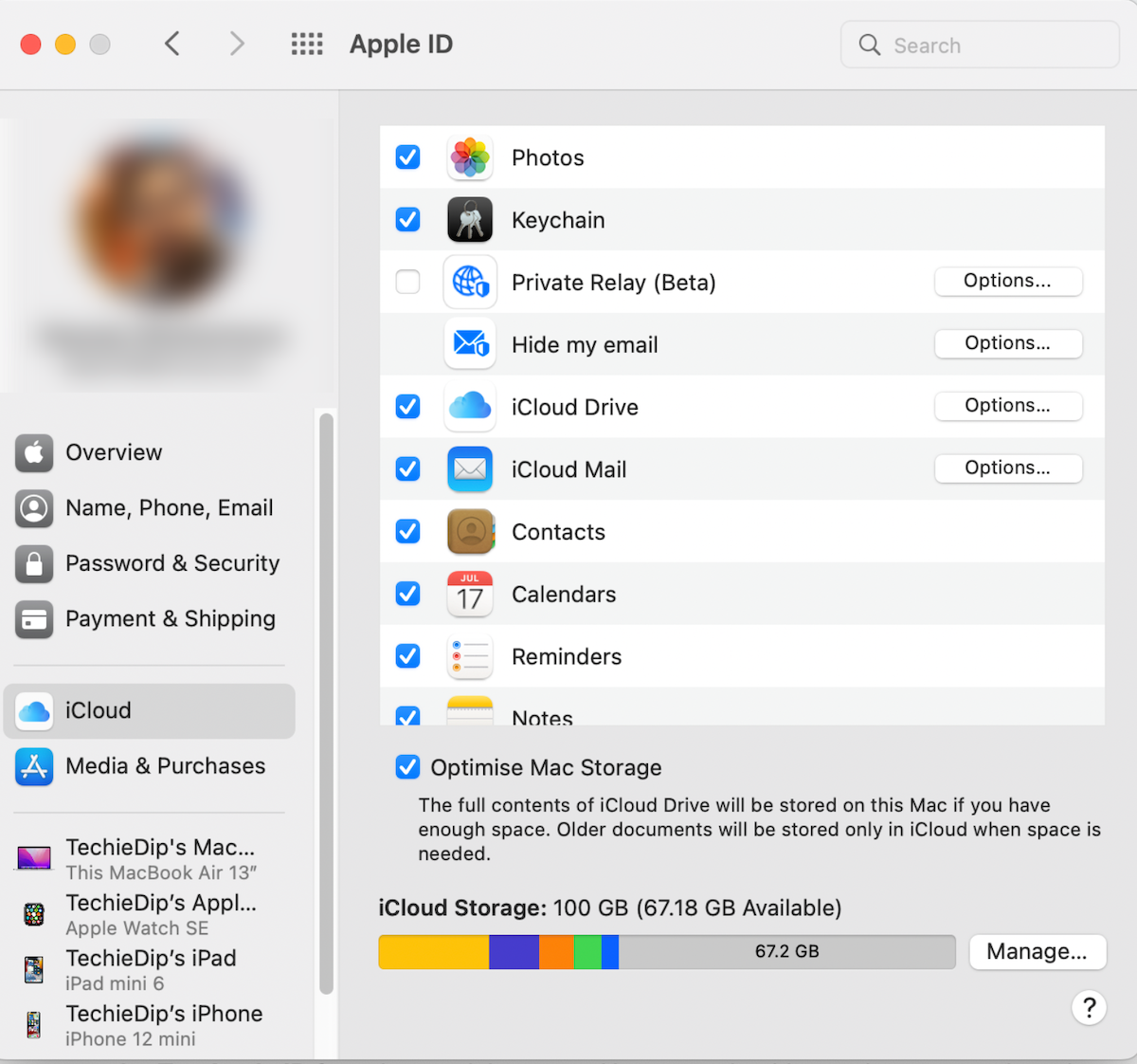 Review iCloud Settings on Mac