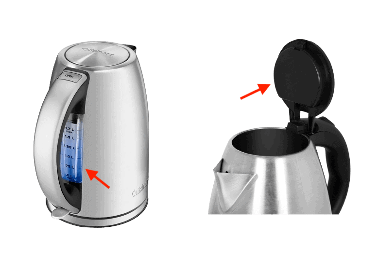 Electric Kettles with Plastic Parts (water level indicators, lid underside)